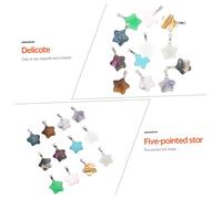 OKUMEYR 12 pcs Natural Stone Star-shaped Charms DIY Pendant for Jewelry Making Crafting Necklace Bracelets Creative Mixed Color Stone Pendants