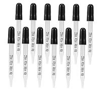 OKUMEYR 12pcs 1ml Curved Head Glass Dropper with Scale Line Accurate Glass Pipette for Lab Experiments and School Supplies