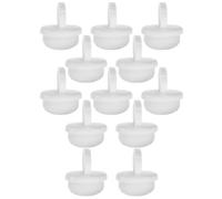 OKUMEYR 12pcs Plastic Ring Nail Brush Set with Soft Nylon Bristles for Gentle Fingernail Cleaning, Versatile Beauty Tool for Dusting Routines and Salon Use, White Colour