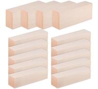OKUMEYR 14 Pcs Basswood Square Dowels Wood Craft Strips Unfinished Wooden Slats 10x2.5x2.5cm 10x4x2.5cm for Woodworking Carving and DIY Craft Projects