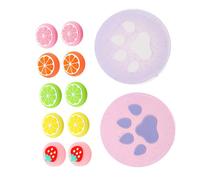 OKUMEYR 14pcs Cute Animal Theme Luminous Fruit Rocker Cap for Switch Joystick Covers Slip-resistant Silicone Thumb Grips