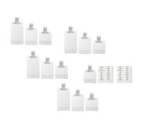 OKUMEYR 14pcs Travel Cosmetic Container Set with 5X30Ml, 4X50Ml, 4X100Ml Squeezable Bottles and Waterproof Label Stickers, Leakproof Sub-Packing Bags for Women’S Toiletries and Makeup