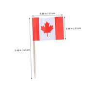 OKUMEYR 150pcs Mini Canada Flag Toothpick Flags Double Sided Stick Cupcake Toppers for Cakes Appetizers Cheese Salads Party Food Decoration