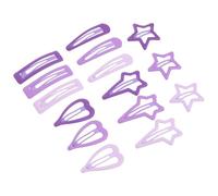 OKUMEYR 15pcs Metal Snap Hair Clips for Five Shapes Star Heart Teardrop Rectangle Four-pointed Star Stylish Lightweight Barrettes for Daily Wear Birthday Party and Wedding Accessories