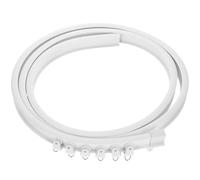 OKUMEYR 2 Meter Bendable Ceiling Curtain Track Rail Kit in White, Portable and Lightweight Stainless Steel and Pvc Curtain Ceiling Track for Window Privacy Divider