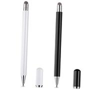 OKUMEYR 2-pack Dual-head Stylus Pens for Touch Screens Fine Tip Stylus for Tablets Phones Black White Colors Precision Capacitive Touch Pen for Artists Note-taking