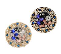 OKUMEYR 2 Pcs Beaded Embroidered Cloth Accessories with Crystal Rhinestones, Lightweight Decorative Clothing Patches for DIY Clothing Style and Bags