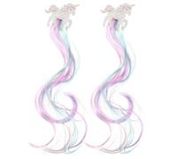 OKUMEYR 2 Pcs Colorful Unicorn Hair Clips, Plastic Curly Hairpins that Decorate Hair and Don't Fall, Gift for Friends and Daughter on Special Day