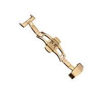 OKUMEYR 20mm Automatic Double Push Button Watch Band Clasp, Steel Deployment Butterfly Buckle for 22mm Men’s Watch Strap, Golden Finish Suitable for Replacement Bands and Accessories