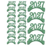 OKUMEYR 20pcs 2027 Year Headband Decorations in Green Cloth with Smooth Finish, Easy Assembly and Hair-snagging Reduction, for Holiday Celebrations and Special Occasions