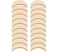 OKUMEYR 20pcs Moon Shape Wooden Slices with Smooth Surface, Synthetic Material DIY Christmas Tree Decoration Ornaments, Can Be Hung, for Craft Projects and Package Embellishments