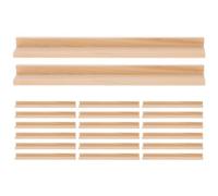 OKUMEYR 20pcs Wooden Domino Tile Stands Letter Base 19cm Small Wood Domino Rack Organizer for Board Game Accessories Mexican Train and Card Holder