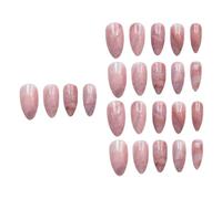 OKUMEYR 24pcs Marble False Nails Fake Nails Art Ultra-thin Easy to Apply Plastic Press for Women Charming Sweet Style Suitable for Night Club and Daily Life