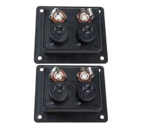 OKUMEYR 2pcs Black Square Speaker Terminal Plate with Double Binding Post, Subwoofer Box Wire Connector for Home Audio and Stage Speaker Systems, 80×90mm