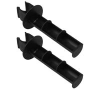 OKUMEYR 2pcs Black Toilet Paper Holder for Commode Chair, Wheelchair Clip-on Toilet Roll Holder Rod, Bathroom Tissue Bar for Seniors and Nursing Patients