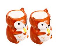 OKUMEYR 2pcs Ceramic Cups Porcelain Breakfast Holders for Boiled Eggs European Style Dining Accessory Easy to Clean Kitchenware Light Brown for Family Meals