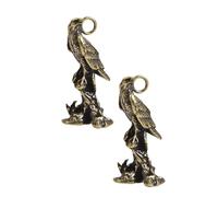OKUMEYR 2pcs Eagle Keychain Pendants Made of Brass for DIY Handicraft Projects, Creative and Decorative Vintage Eagle Charms Suitable as Car Or Home Hanging Decor