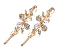 OKUMEYR 2pcs Elegant Crystal Hair Pins for Women with Secure Fit and Alloy Material, Decorative Bobby Pins for Party Or Bridal Use, Enhancing Personal Style