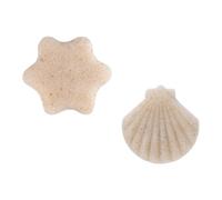 OKUMEYR 2pcs Hexagon Shell Shape Biodegradable Facial Exfoliating Sponge Pads with Plant Powder for Gentle Face Makeup Removal and Cleansing