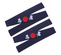 OKUMEYR 2pcs Japanese Chef Headband Blue Cloth Hair Band Comfortable and Easy to Wear Stylish Headwear for Cooking and Martial Arts Activities