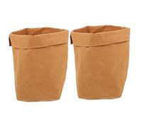 OKUMEYR 2pcs Kraft Paper Storage Pouch Washable and Reusable Kraft Paper Bag for Fruits Vegetables Snacks Versatile for Grocery Shopping and Home Organization