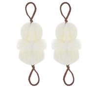 OKUMEYR 2pcs Large Bath Mesh Exfoliating Brush Shower Balls for Bathing Natural Bath Scrubber for Bathroom Cleaning and Gentle Skin Exfoliation