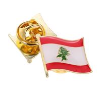 OKUMEYR 2pcs Lebanon Flag Lapel Pin Badge Alloy Brooch for Hat and Clothes, Meticulously Crafted National Pride Accessory for Formal Events and Casual Outings