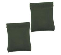 OKUMEYR 2Pcs Mini Leather Change Purse with Cross Pattern Compact Credit Card and Coin Carrying Bags for Travel Business and Daily Use Lightweight Green PU Wallets for Women