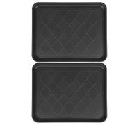 OKUMEYR 2pcs Multi-purpose Boot Mat Tray Suitable for Dog Food and Flower Pot Use, Sl lack Pp Material, Easy to Clean and Weather Resistant, for Indoor and Home Entrance Organization