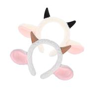 OKUMEYR 2pcs Plush Sheep Ear Headband with Horns for Cute Lamb Costume Accessory for Birthday Parties Holiday Performances and Photo Friendly Farm Animal Dress Up