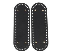 OKUMEYR 2Pcs PU Leather Bag Bottom Base Shaping Pad for Crochet Handbag DIY Crafting Smooth Touch Oblong Cushion for Knitting and Embroidery Beginners