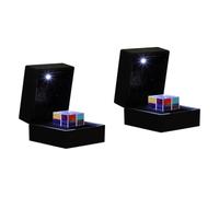 OKUMEYR 2pcs Rainbow Window Prism Square Optical Decorative Glass Crystal Prop Home Decor Ornament Storage Box