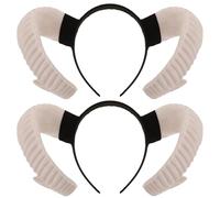 OKUMEYR 2pcs Ram Horn Headband Sheep Horn Hairband for Cosplay Halloween Christmas Celebration Costume Headbands