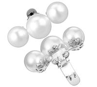 OKUMEYR 2pcs Silver Shoe Embellishments with Artificial Pearl, Detachable Shoe Buckle Clips for Strap Heels and Sandals, Providing Instant Transformation and Secure Fit for Parties