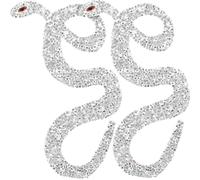 OKUMEYR 2pcs Snakelike Back Sewing Patches with Hot Melt Adhesive Resin Material for Clothes and Socks, for Repairing Clothes Holes and DIY Decoration, Multi-Function Decorative Back