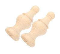 OKUMEYR 2pcs Solid Wood Roman Style Finials for Bed Posts Curtain Rods Flagpole Toppers Unfinished DIY Wooden Craft Decor with Classic Carved Design for Indoor Home Decoration
