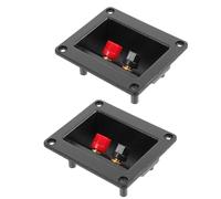 OKUMEYR 2pcs Speaker Box Terminal Cup Double Binding Post Subwoofer Speaker Binding Post Connectors 92mm X 80mm Black Terminal Plate for Home Audio