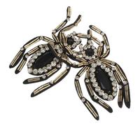 OKUMEYR 2pcs Spider Patch Halloween Decoration 3d Non-woven Fabric and Glass Gem Black Clothing Applique for Jeans DIY Easy to Apply Women
