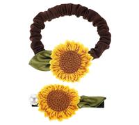 OKUMEYR 2pcs Sunflower Hair Clips and Women Fabric and Metal Material Secure Hold Does Not Damage Hair Suitable for School and Daily Life Cute Pastoral Style