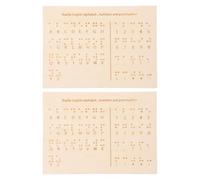 OKUMEYR 2pcs Wooden Braille Number Board and Alphabet Chart for Students with Portable Convenience and Enhanced Learning Efficiency, for Assisted Reading at Home