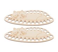 OKUMEYR 2pcs Wooden Embroidery Thread Holder in Khaki, Delicate Cross Stitch Floss Organizer Board that Prevents Threads from Getting Tangled and is Not Easy to Break Or Deform,