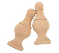 OKUMEYR 2pcs Wooden Finials for Stair Columns and Gazebos, Decorative Wood Post Caps with Ball Top Shape, Classical Roman Elegance Design, for Garden Pergolas and Pavilion Posts