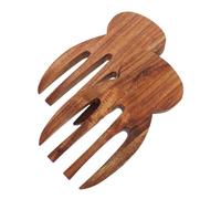 OKUMEYR 2pcs Wooden Salad Hands Comfortable Grip Multipurpose Kitchen Utensils for Mixing Salad Pasta Fruit Acacia Wood Servers Forks Tongs for Cooking