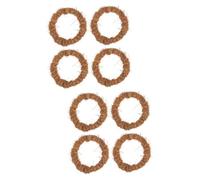 OKUMEYR 2sets Anti-scalding Coaster Cup Circle Coconut Fiber Bowl Pad Heat Insulation Ring Coasters for Drinks Modern Kitchen Gadget 4pcs*2