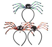 OKUMEYR 3pcs Artificial Spider Headband Halloween Creative Cloth Hairband | Easy to Wear, Comfortable Fit, No Ear Pressure, Halloween Themed Pattern for Party Costumes Random Color