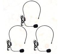 OKUMEYR 3pcs Head-mounted Microphone Wired Portable Voice Amplifier | Abs Simple Black Design, ≤2.2kω Impedance, 2.0v Working Voltage, 100-16khz Range, Snr over 60db