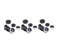 OKUMEYR 3pcs High Definition Phone Camera Lens Macro Wide Fisheye Aluminum Alloy Clip-on Oil Water Resistant for 6/7/8/x Silver