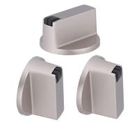 OKUMEYR 3pcs Silver Metal Gas Stove Knobs with Universal 6mm Hole Diameter, Sturdy Rust-resistant Cooktop Control Knobs Providing Good Touch and Control Feeling for Kitchen Gas Stove