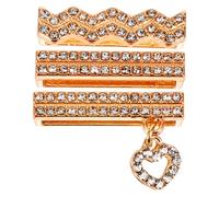 OKUMEYR 3pcs Watch Charms Decorative Loop Rings for Women Personalize Watch Band Zinc Alloy Zircon Bling Stylish Classic Golden Gift for Christmas Daily Dressing