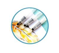 OKUMEYR 3pcs White Water Ink Pen Refillable with Nylon Brush Tip for Calligraphy and Drawing, Convenient for Travel Sketches, Sturdy Plastic Material